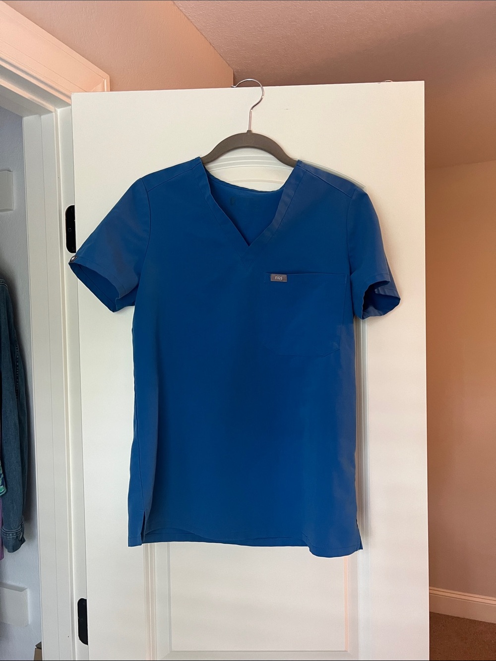 Figs Women's V-Neck Scrub Top in Royal Blue